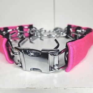 1.5" Solid Color Hidden Prong Collar  For Dog Pink Dog Essentials  Petcore  XL